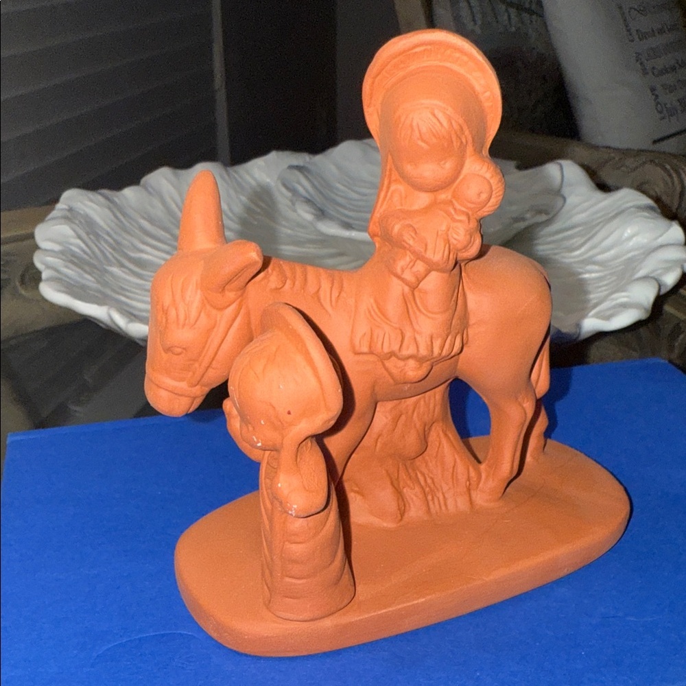 Terracotta Holy Family Nativity Scene Figurine